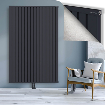 Obi Dekoratif Alüminyum Radyatör 2000x1284 Koyu Antrasit Alt Orta 50mm