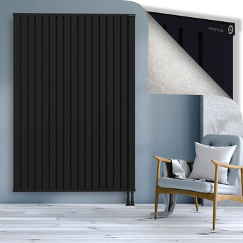 Obi Dekoratif Alüminyum Radyatör 2000x1364 Siyah Alt Sağ 50mm