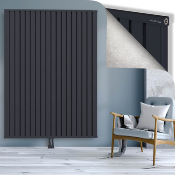 Obi Dekoratif Alüminyum Radyatör 2000x1444 Koyu Antrasit Alt Orta 50mm