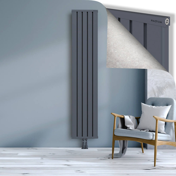 Obi Dekoratif Alüminyum Radyatör 2000x404 Antrasit Alt Orta 50mm