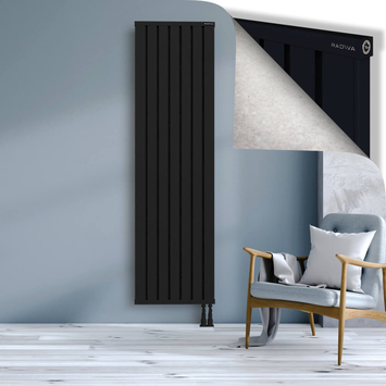 Obi Dekoratif Alüminyum Radyatör 2000x564 Siyah Alt Sağ 50mm