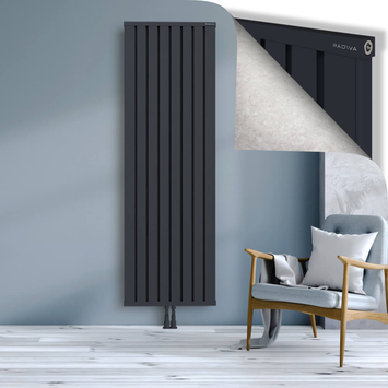 Obi Dekoratif Alüminyum Radyatör 2000x644 Koyu Antrasit Alt Orta 50mm