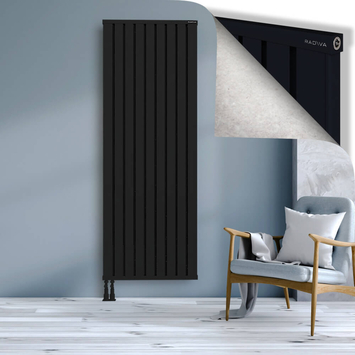Obi Dekoratif Alüminyum Radyatör 2000x724 Siyah Alt Sol 50mm