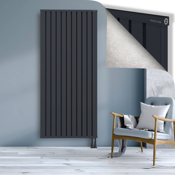 Obi Dekoratif Alüminyum Radyatör 2000x884 Koyu Antrasit Alt Sağ 50mm