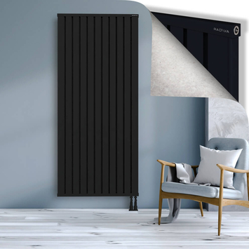 Obi Dekoratif Alüminyum Radyatör 2000x884 Siyah Alt Sağ 50mm