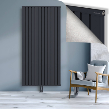 Obi Dekoratif Alüminyum Radyatör 2000x964 Koyu Antrasit Alt Orta 50mm
