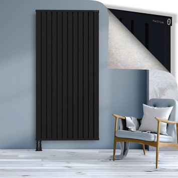 Obi Dekoratif Alüminyum Radyatör 2000x964 Siyah Alt Sol 50mm