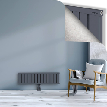 Obi Dekoratif Alüminyum Radyatör 300x1044 Antrasit Alt Orta 50mm