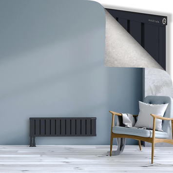 Obi Dekoratif Alüminyum Radyatör 300x1044 Koyu Antrasit Alt Sol 50mm