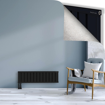 Obi Dekoratif Alüminyum Radyatör 300x1044 Siyah Alt Sol 50mm