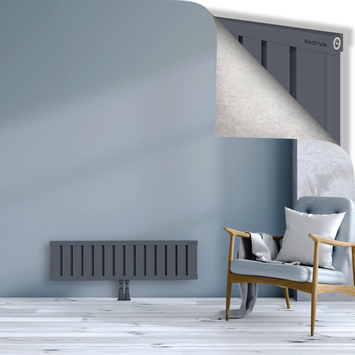 Obi Dekoratif Alüminyum Radyatör 300x1124 Antrasit Alt Orta 50mm