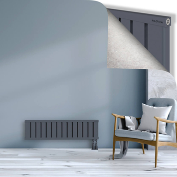 Obi Dekoratif Alüminyum Radyatör 300x1124 Antrasit Alt Sağ 50mm