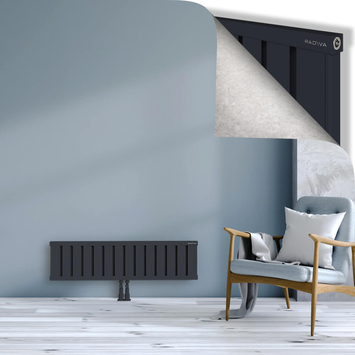 Obi Dekoratif Alüminyum Radyatör 300x1124 Koyu Antrasit Alt Orta 50mm