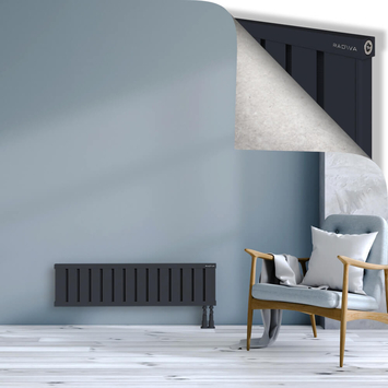 Obi Dekoratif Alüminyum Radyatör 300x1124 Koyu Antrasit Alt Sağ 50mm