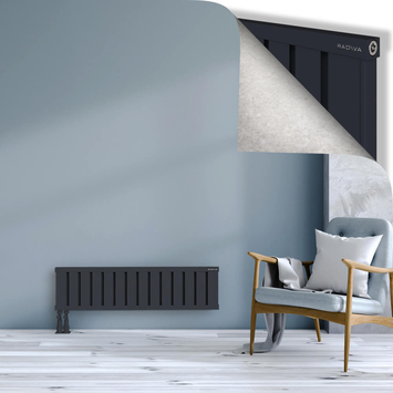 Obi Dekoratif Alüminyum Radyatör 300x1124 Koyu Antrasit Alt Sol 50mm