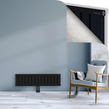 Obi Dekoratif Alüminyum Radyatör 300x1124 Siyah Alt Orta 50mm