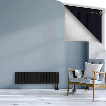 Obi Dekoratif Alüminyum Radyatör 300x1124 Siyah Alt Sağ 50mm
