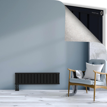 Obi Dekoratif Alüminyum Radyatör 300x1124 Siyah Alt Sol 50mm