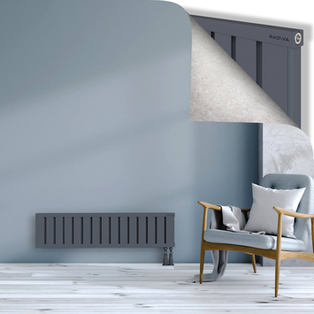 Obi Dekoratif Alüminyum Radyatör 300x1204 Antrasit Alt Sağ 50mm