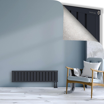 Obi Dekoratif Alüminyum Radyatör 300x1204 Koyu Antrasit Alt Sağ 50mm