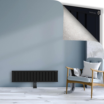 Obi Dekoratif Alüminyum Radyatör 300x1204 Siyah Alt Orta 50mm