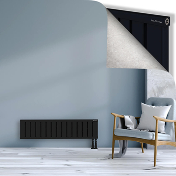 Obi Dekoratif Alüminyum Radyatör 300x1204 Siyah Alt Sağ 50mm