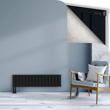 Obi Dekoratif Alüminyum Radyatör 300x1204 Siyah Alt Sol 50mm