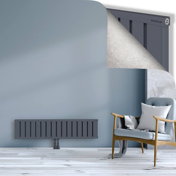 Obi Dekoratif Alüminyum Radyatör 300x1284 Antrasit Alt Orta 50mm