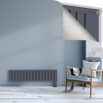 Obi Dekoratif Alüminyum Radyatör 300x1284 Antrasit Alt Sağ 50mm