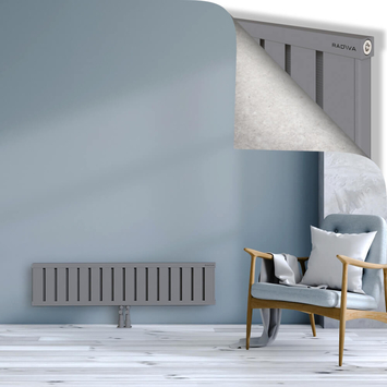 Obi Dekoratif Alüminyum Radyatör 300x1284 Gri Alt Orta 50mm