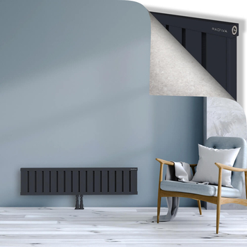 Obi Dekoratif Alüminyum Radyatör 300x1284 Koyu Antrasit Alt Orta 50mm