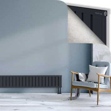 Obi Dekoratif Alüminyum Radyatör 300x1524 Koyu Antrasit Alt Sağ 50mm