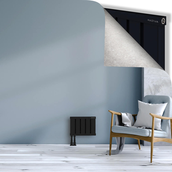 Obi Dekoratif Alüminyum Radyatör 300x404 Siyah Alt Sol 50mm