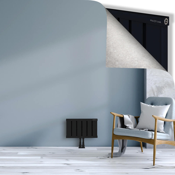 Obi Dekoratif Alüminyum Radyatör 300x484 Siyah Alt Orta 50mm