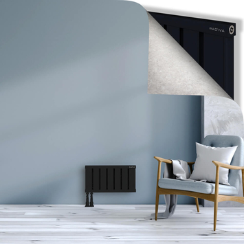 Obi Dekoratif Alüminyum Radyatör 300x564 Siyah Alt Sol 50mm