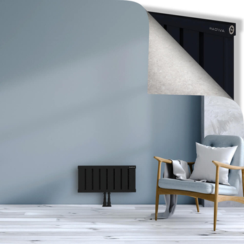 Obi Dekoratif Alüminyum Radyatör 300x644 Siyah Alt Orta 50mm