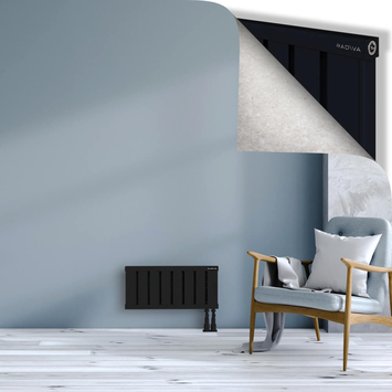 Obi Dekoratif Alüminyum Radyatör 300x644 Siyah Alt Sağ 50mm