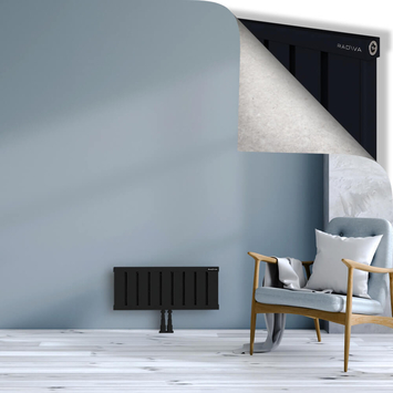 Obi Dekoratif Alüminyum Radyatör 300x724 Siyah Alt Orta 50mm