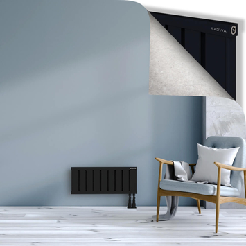 Obi Dekoratif Alüminyum Radyatör 300x724 Siyah Alt Sağ 50mm