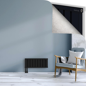 Obi Dekoratif Alüminyum Radyatör 300x724 Siyah Alt Sol 50mm