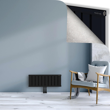 Obi Dekoratif Alüminyum Radyatör 300x804 Siyah Alt Orta 50mm
