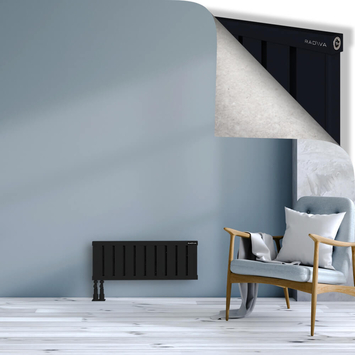 Obi Dekoratif Alüminyum Radyatör 300x804 Siyah Alt Sol 50mm