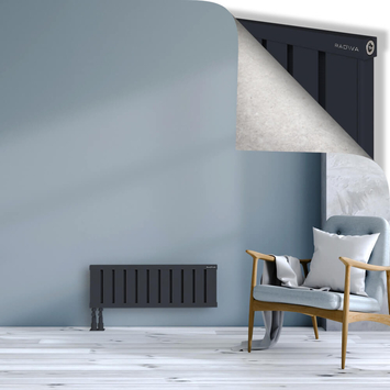 Obi Dekoratif Alüminyum Radyatör 300x884 Koyu Antrasit Alt Sol 50mm