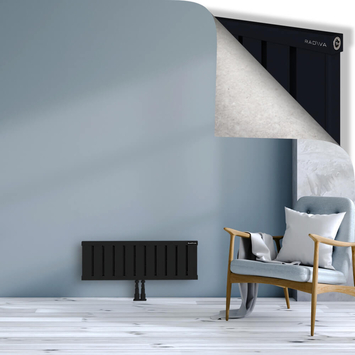 Obi Dekoratif Alüminyum Radyatör 300x884 Siyah Alt Orta 50mm