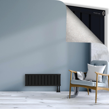 Obi Dekoratif Alüminyum Radyatör 300x884 Siyah Alt Sağ 50mm