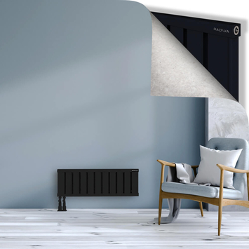 Obi Dekoratif Alüminyum Radyatör 300x884 Siyah Alt Sol 50mm