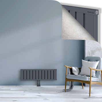 Obi Dekoratif Alüminyum Radyatör 300x964 Antrasit Alt Orta 50mm