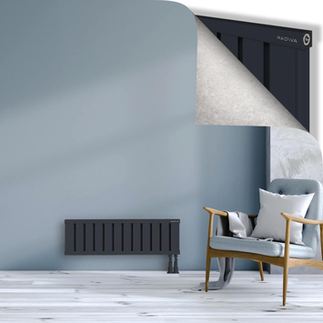 Obi Dekoratif Alüminyum Radyatör 300x964 Koyu Antrasit Alt Sağ 50mm