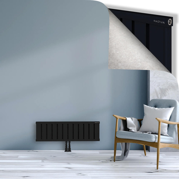 Obi Dekoratif Alüminyum Radyatör 300x964 Siyah Alt Orta 50mm