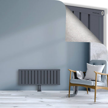 Obi Dekoratif Alüminyum Radyatör 400x1044 Antrasit Alt Orta 50mm
